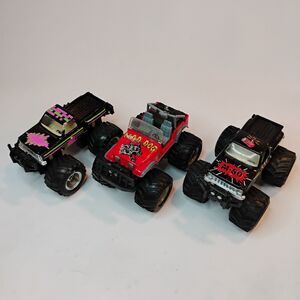 Vintage MC Toy Monster Truck Lot w/ M-80 Chevy, Mad-Dog Jeep CJ-7 & Chevy 4X4